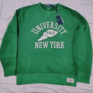 Polo Ralph Lauren University New York Sweatshirt Green Large BNWT